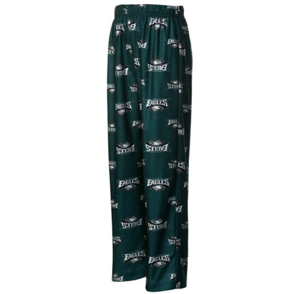 Philadelphia Eagles Youth Midnight Green Allover Logo Flannel Pajama Pants product image 1, provided for visual reference