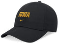 Iowa Hawkeyes Nike Club Black Rise Adjustable Club Hat product image 1, provided for visual reference and product detail