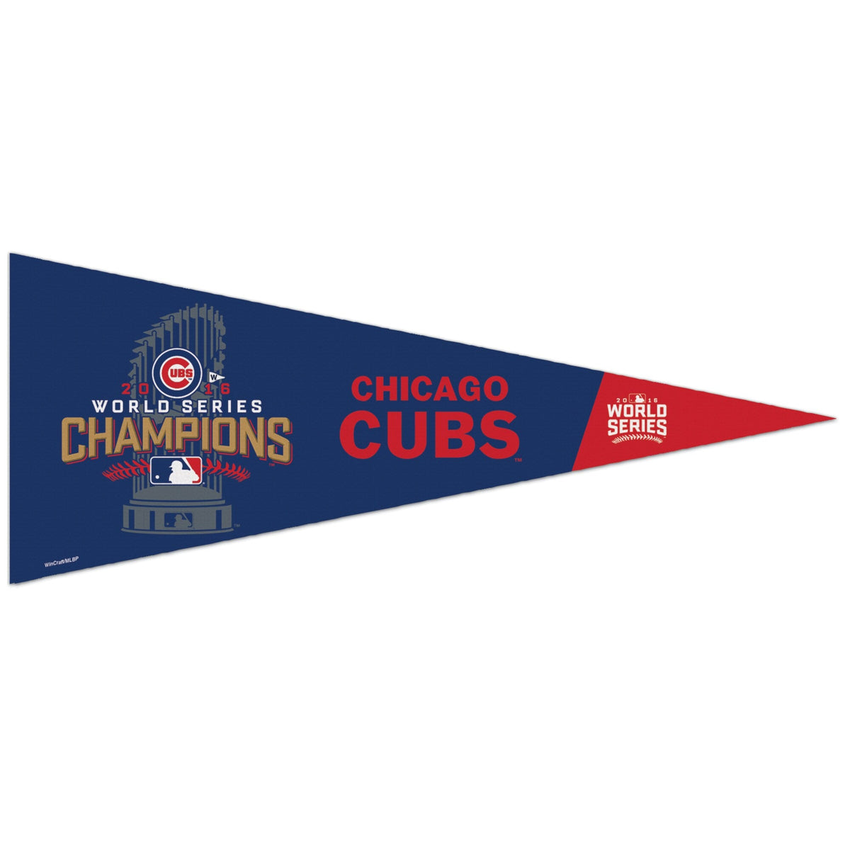 Chicago Cubs WinCraft 2016 World Series Champions 12" x 30" Pennant product image 1, provided for visual reference and