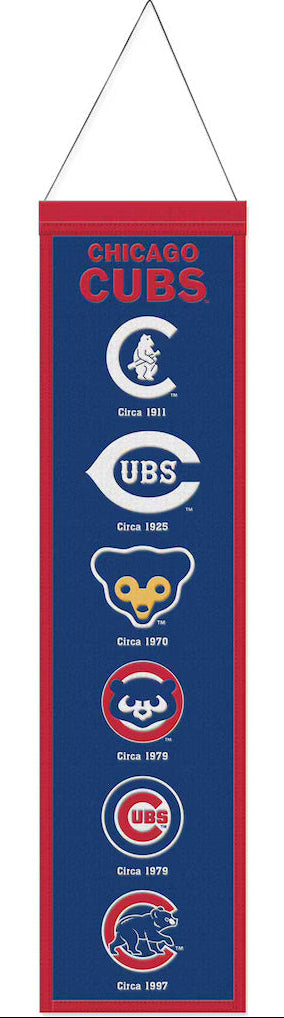 Chicago Cubs 8X32 Wool Banner product image 1, provided for visual reference and product detail review
