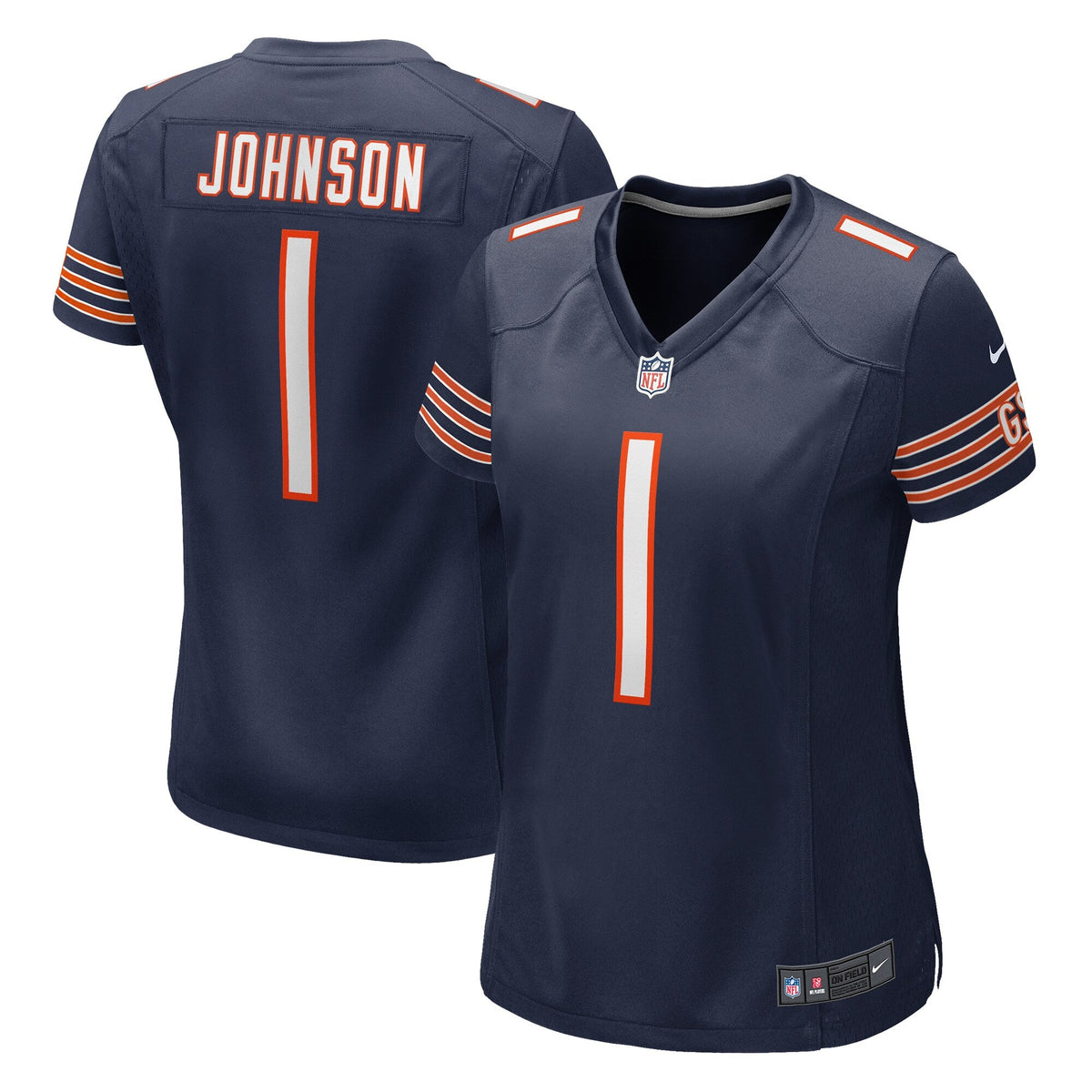 Chicago Bears Jaylon Johnson Nike Navy Game Jersey for Women product image 1, provided for visual reference and product