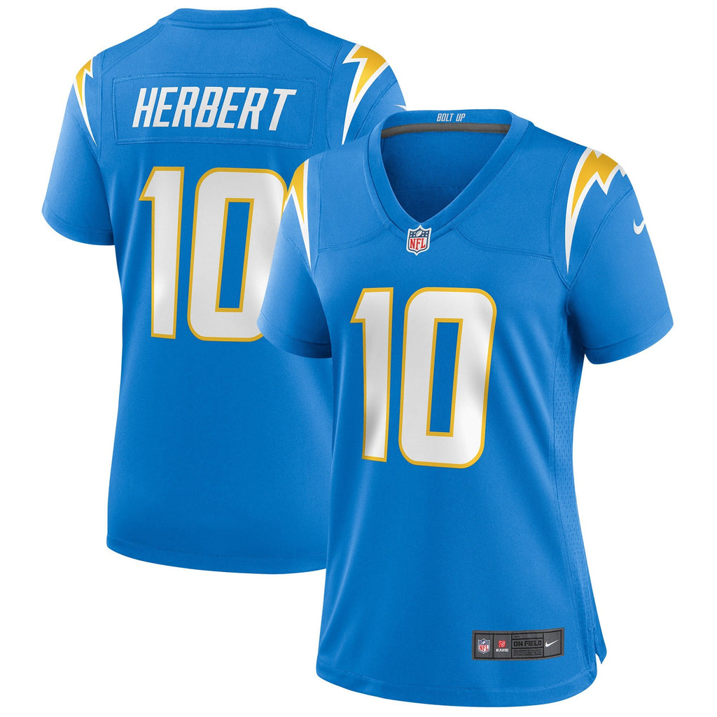 Los Angeles Chargers Justin Herbert Nike Powder Blue Game Jersey for Women product image 2, provided for visual reference