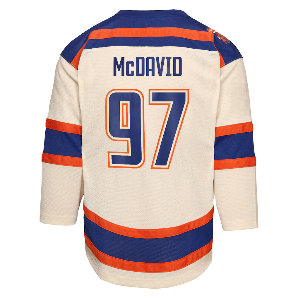 Youth Connor McDavid Edmonton Oilers Light Beige Alternate Replica Player Jersey product image 3, provided for visual