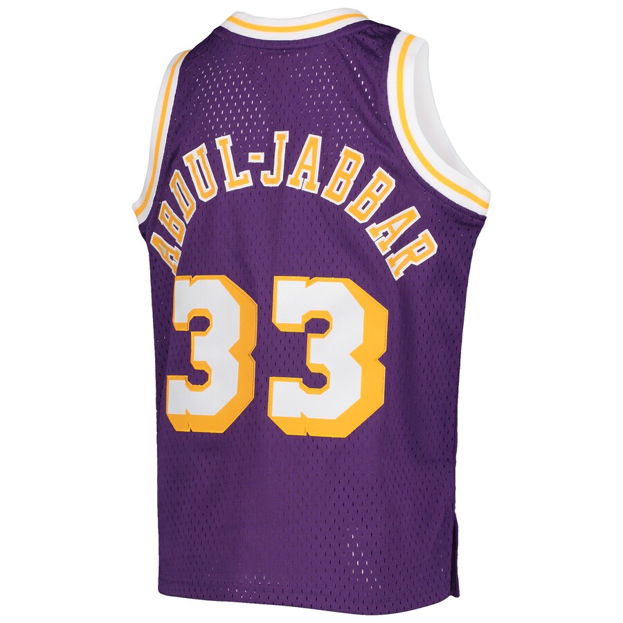 Youth Los Angeles Lakers Kareen Abdul-Jabbar Mitchell & Ness Purple 1983-84 Hardwood Classics Swingman Jersey product image