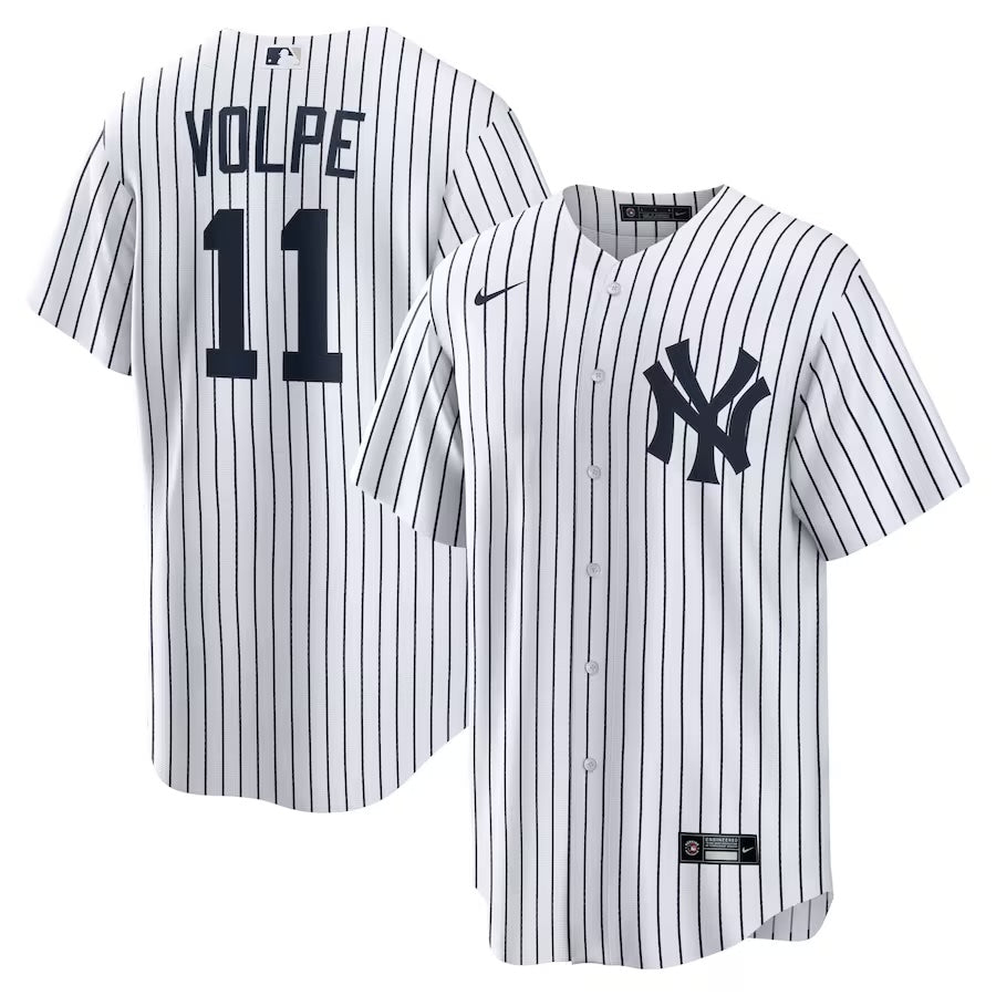 Youth Anthony Volpe New York Yankees White Home Replica Player Jersey product image 1, provided for visual reference and