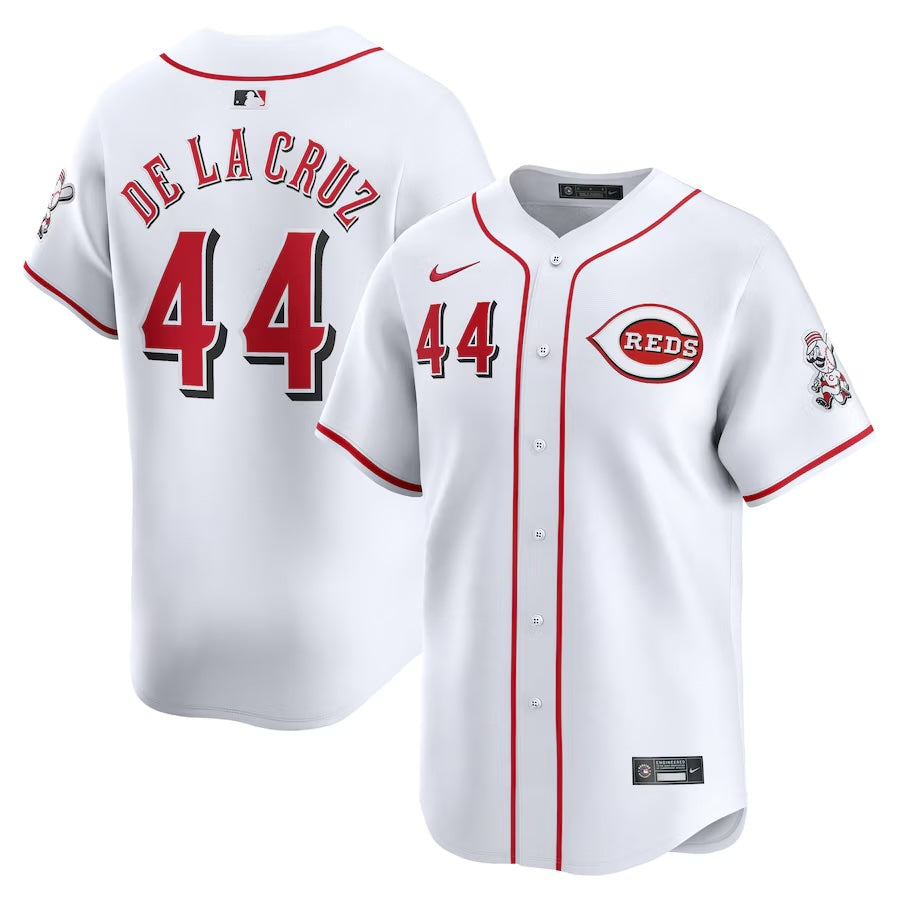 Youth Elly De La Cruz Cincinnati Reds NIKE White Home Limited Replica Jersey product image 1, provided for visual reference