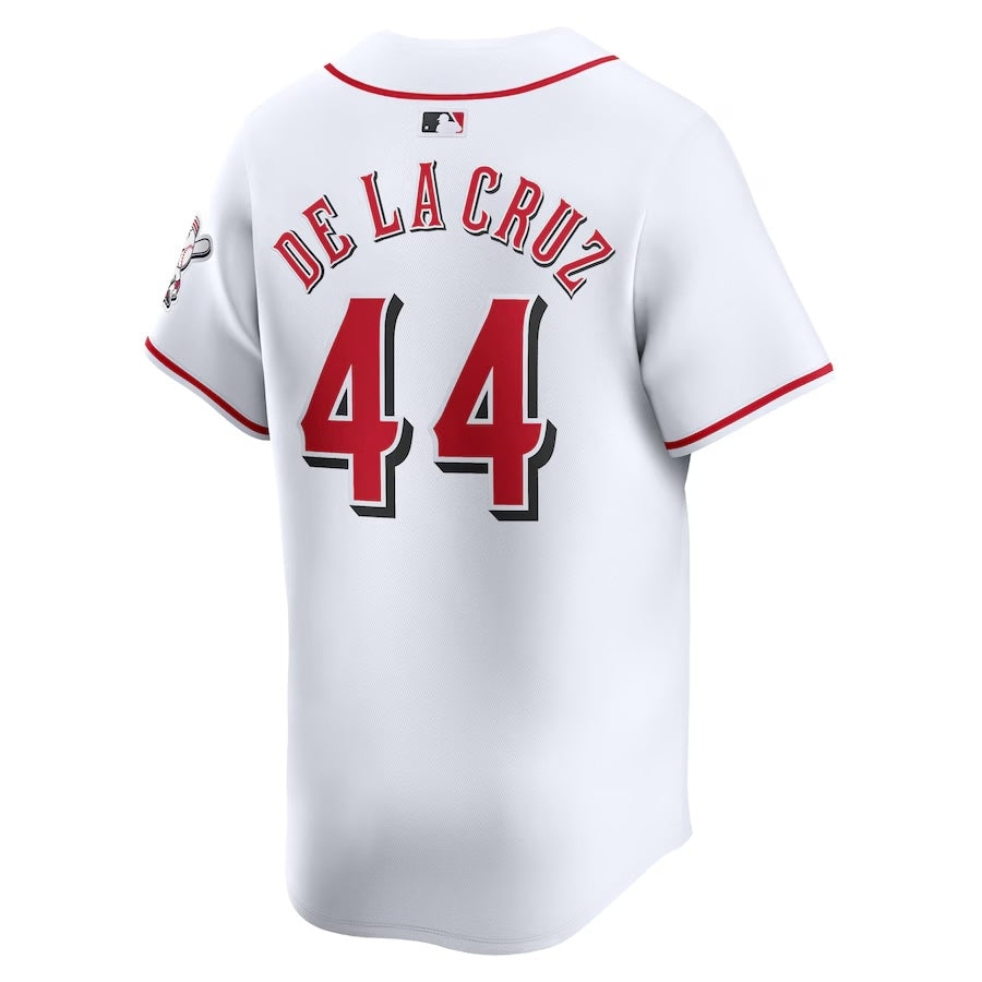 Youth Elly De La Cruz Cincinnati Reds NIKE White Home Limited Replica Jersey product image 2, provided for visual reference