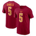 Youth Jayden Daniels Washington Commanders Nike Burgundy FUSE Name and Number T-Shirt product image 1, provided for visual