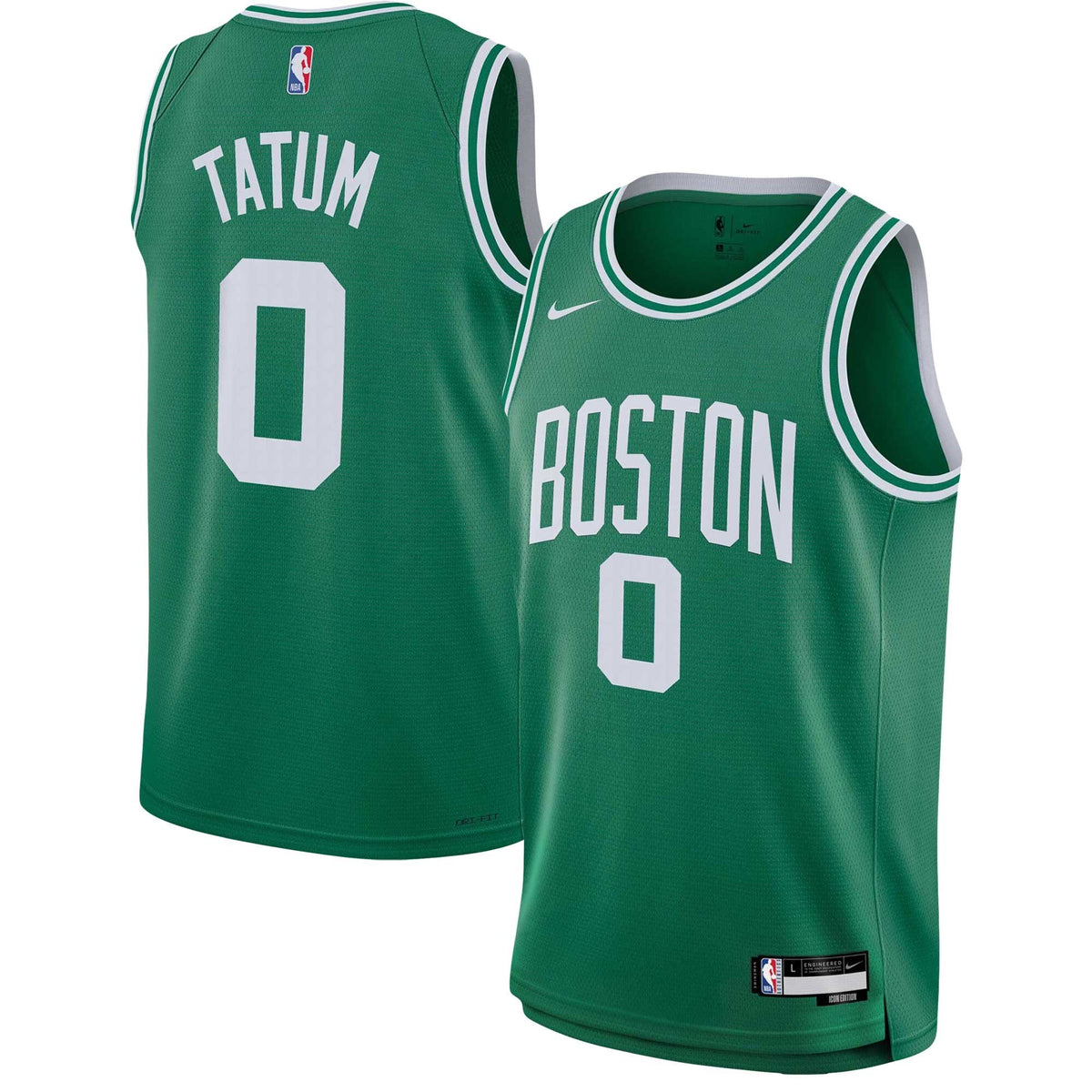 Youth Boston Celtics Jayson Tatum Green Nike Swingman Icon Jersey product image 1, provided for visual reference and product