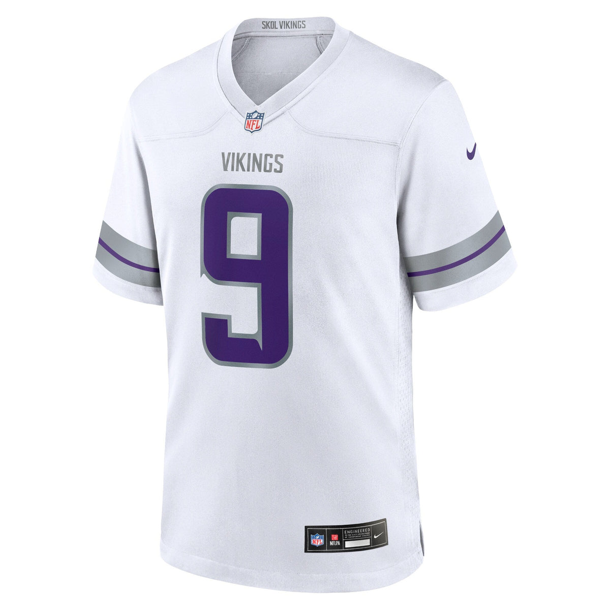 Youth Minnesota Vikings JJ McCarthy Nike White Alternate Game Player Jersey product image 2, provided for visual reference