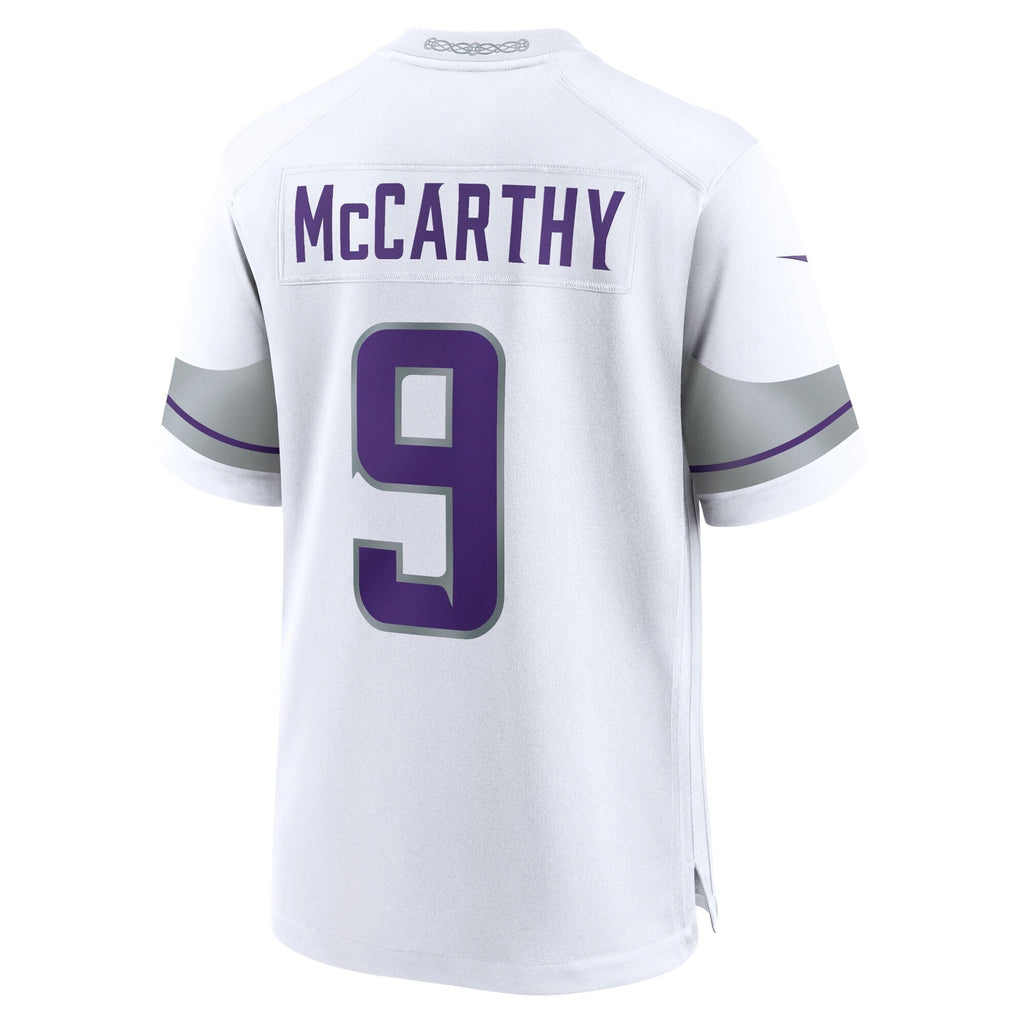 Youth Minnesota Vikings JJ McCarthy Nike White Alternate Game Player Jersey product image 3, provided for visual reference