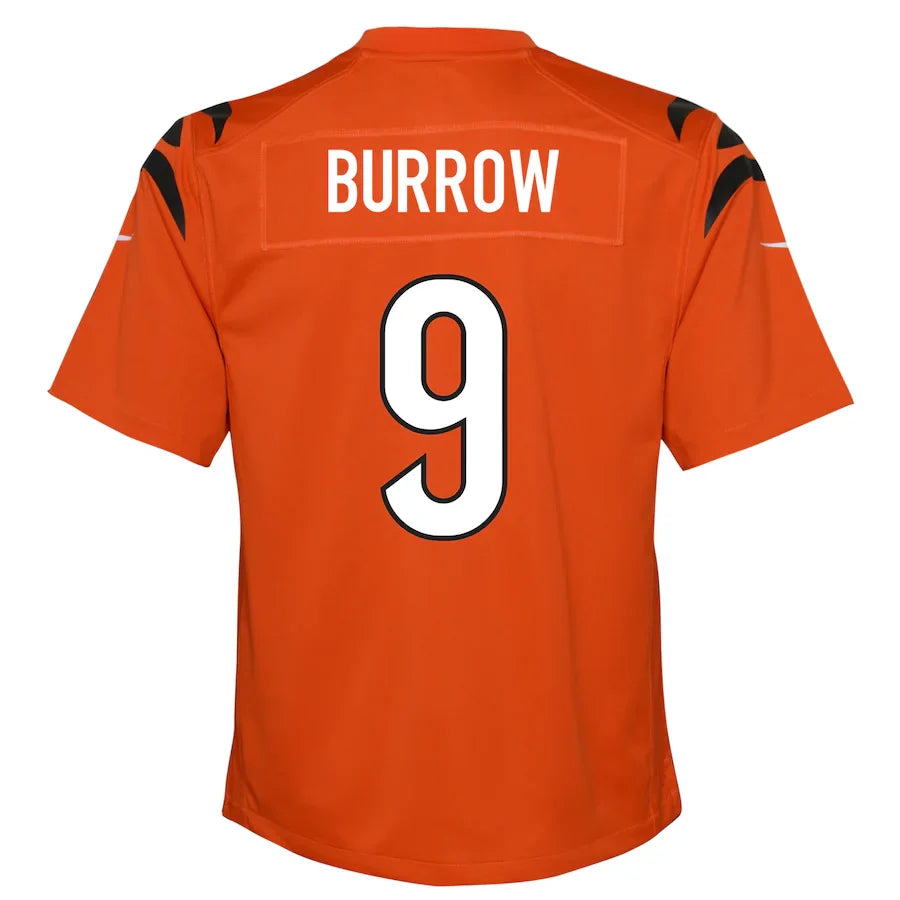 Youth Cincinnati Bengals Joe Burrow Nike Alternate Orange Game Jersey product image 3, provided for visual reference and