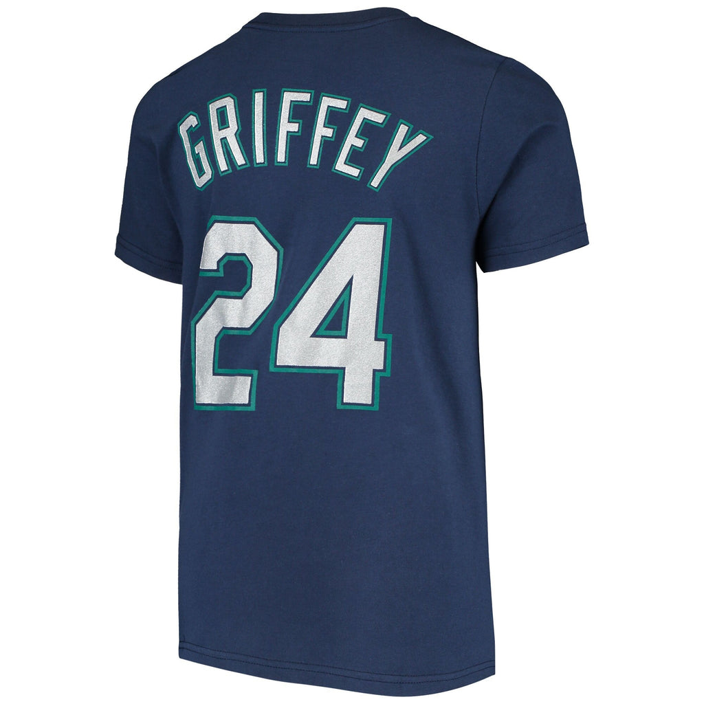 Youth Seattle Mariners Ken Griffey Jr. Nike Navy Blue Name & Number T-Shirt product image 3, provided for visual reference