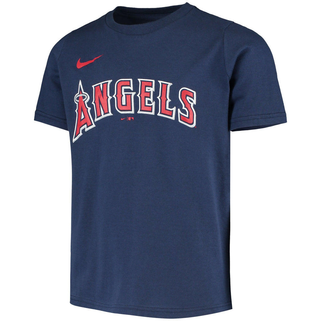 Youth Mike Trout Los Angeles Angels Nike Navy Name & Number T-Shirt product image 2, provided for visual reference and