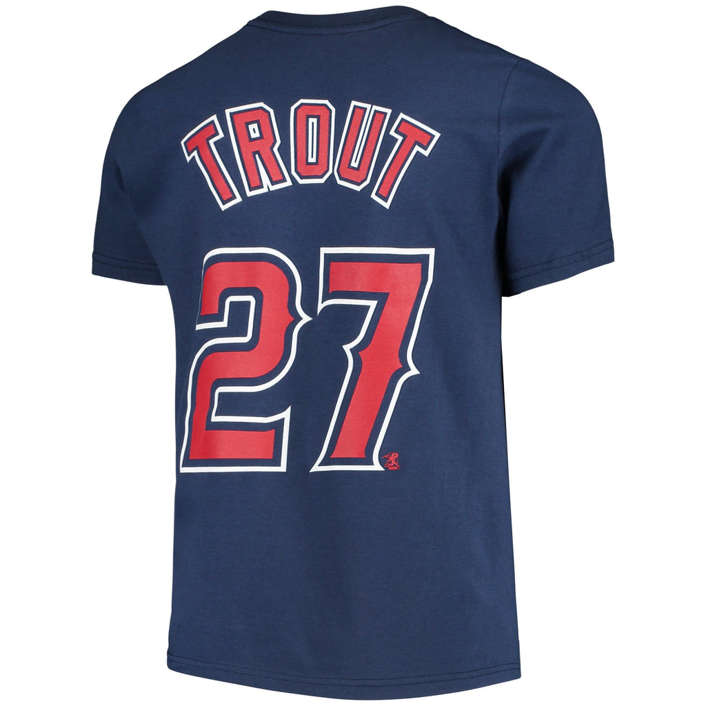 Youth Mike Trout Los Angeles Angels Nike Navy Name & Number T-Shirt product image 3, provided for visual reference and
