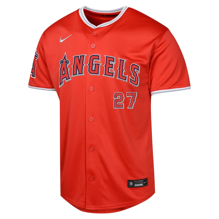 NIKE Youth Mike Trout Los Angeles Angels Red Alternate Limited Jersey product image 3, provided for visual reference and