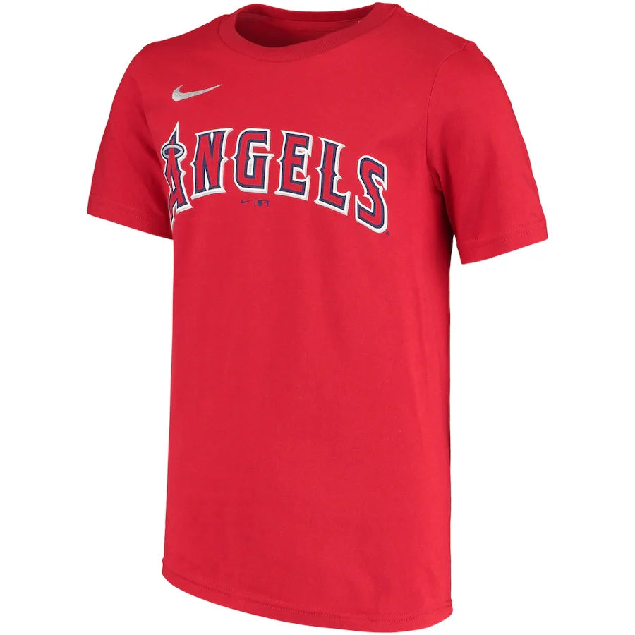 Youth Mike Trout Los Angeles Angels Nike Red Name & Number T-Shirt product image 2, provided for visual reference and
