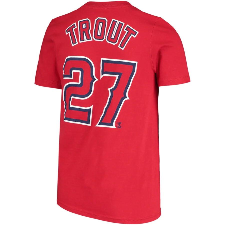 Youth Mike Trout Los Angeles Angels Nike Red Name & Number T-Shirt product image 3, provided for visual reference and
