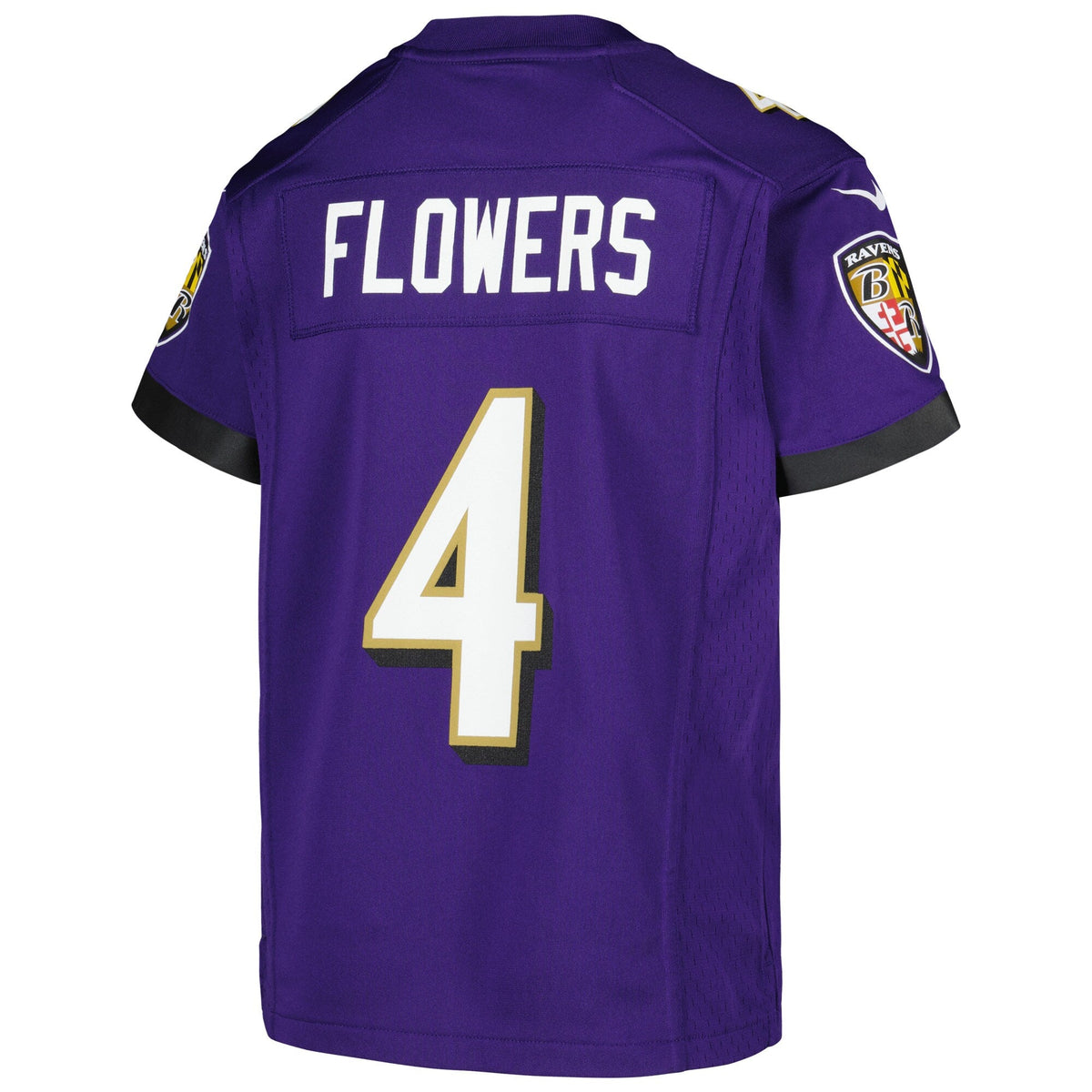 Youth Zay Flowers Baltimore Ravens NIKE Purple Game Replica Jersey product image 3, provided for visual reference and